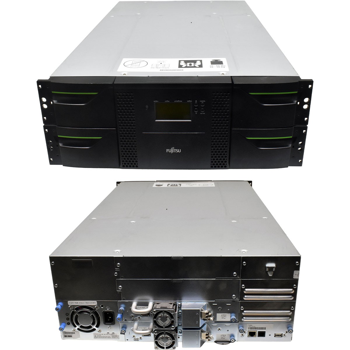 Fujitsu Eternus LT60 S2 Tape Library 355778493 48 Slot 2x LT S2 Drive LTO6 HH FC