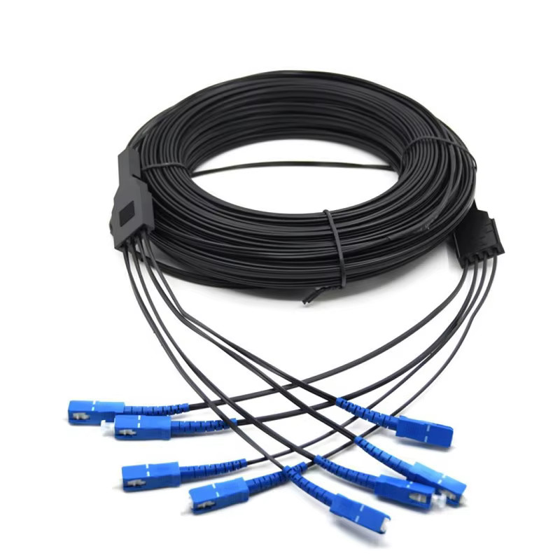 30m-300m 4 Core FTTH Outdoor Fiber Optic Cable SC APC/UPC LSZH Drop Cable Patch