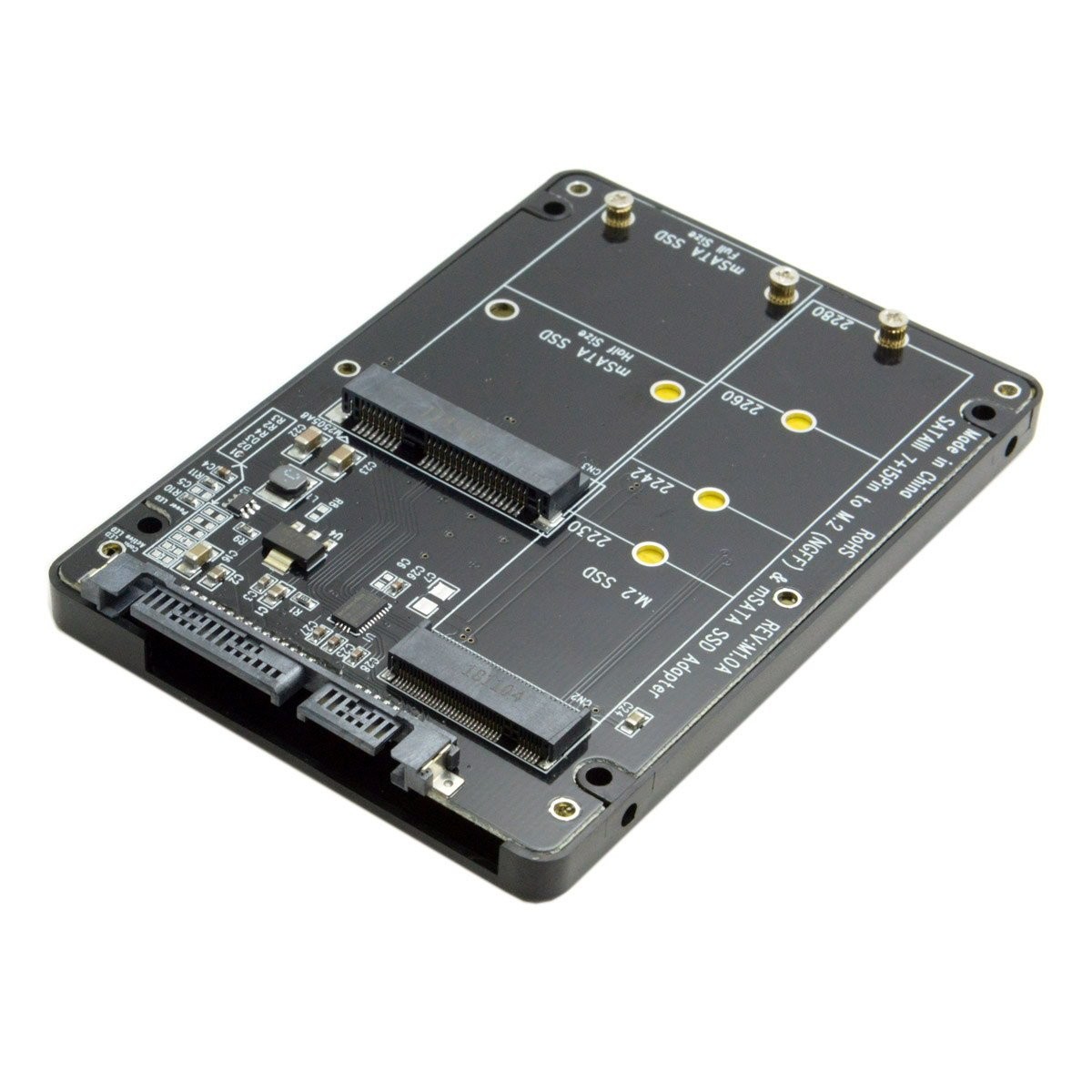 CableCC 2 in 1 Combo M.2 NGFF B-key & mSATA SSD to SATA 3.0 Adapter Converter Ca