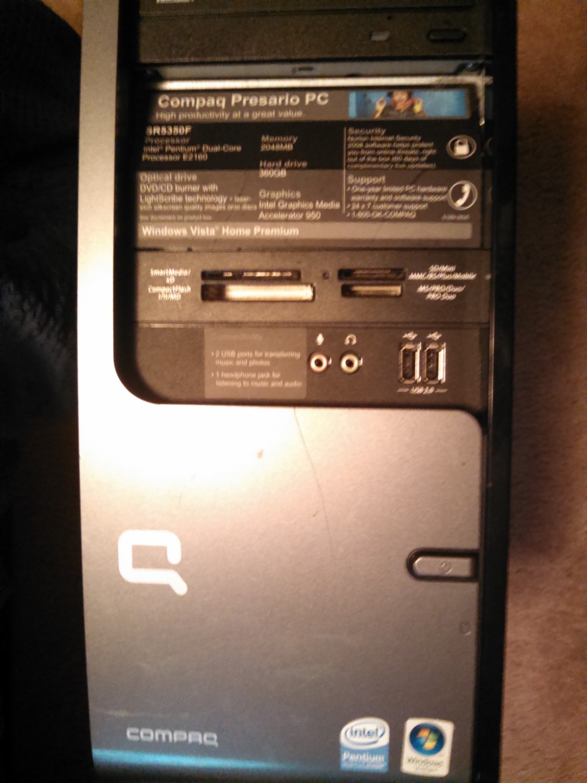 Compaq SR5350F Intel Pentium Dual E2180 2.00GHz 2GB NO HDD