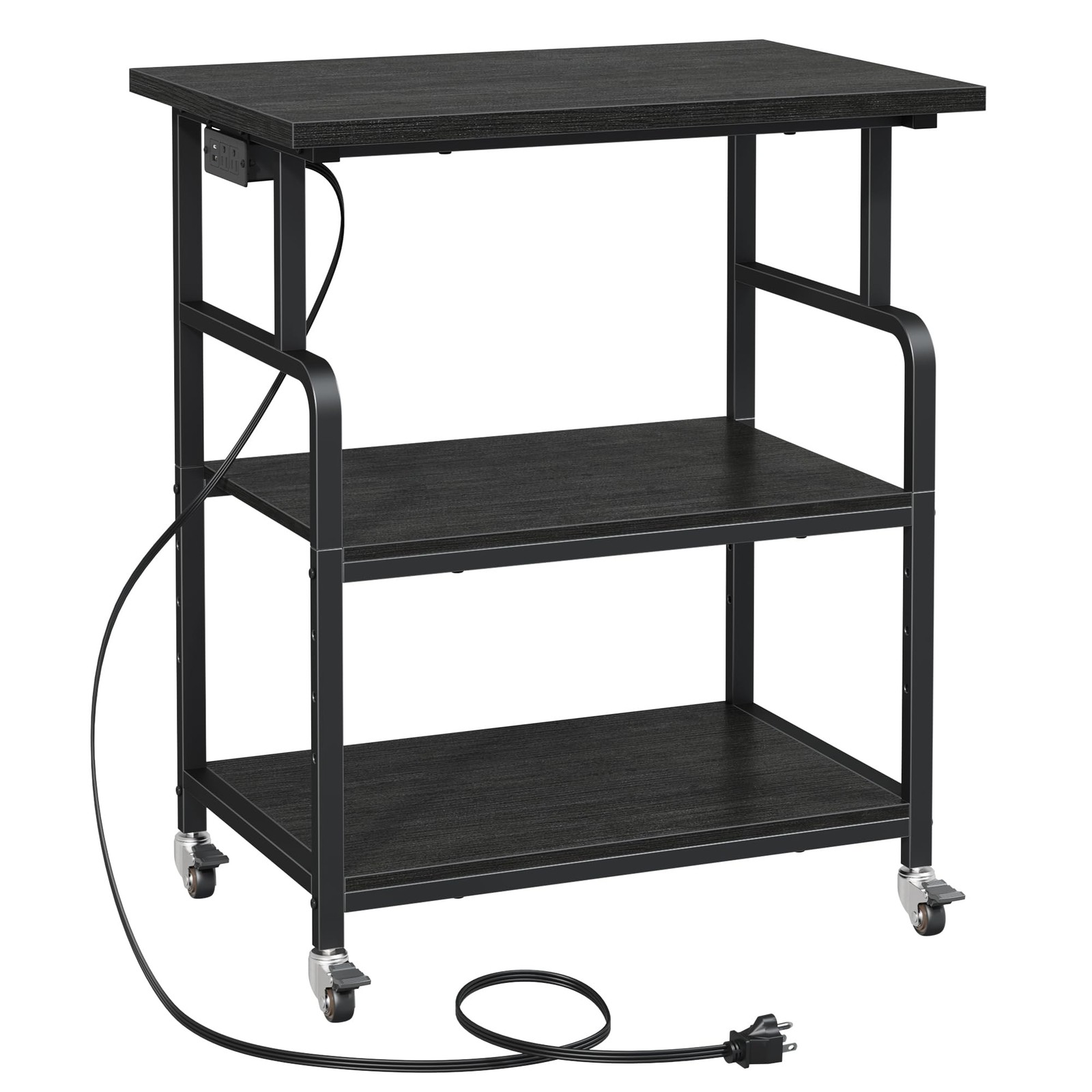 3 Tier Large Printer Stand with Power Outlet/Adjustable Shelf