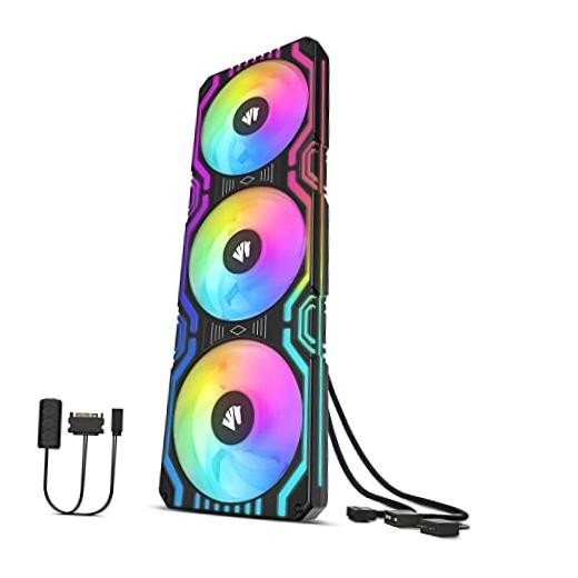 Matrix 360mm PC Fan, 56 Addressable LEDs RGB Fans, All-in-One 360MM black-360