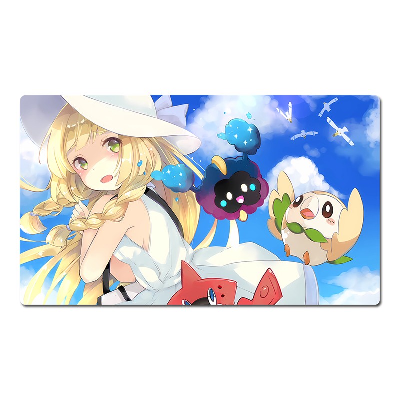 Lillie Cosmog Rowlet Board Game Pokemon Table Playmat TCG CCG Mat Pad Mousepad