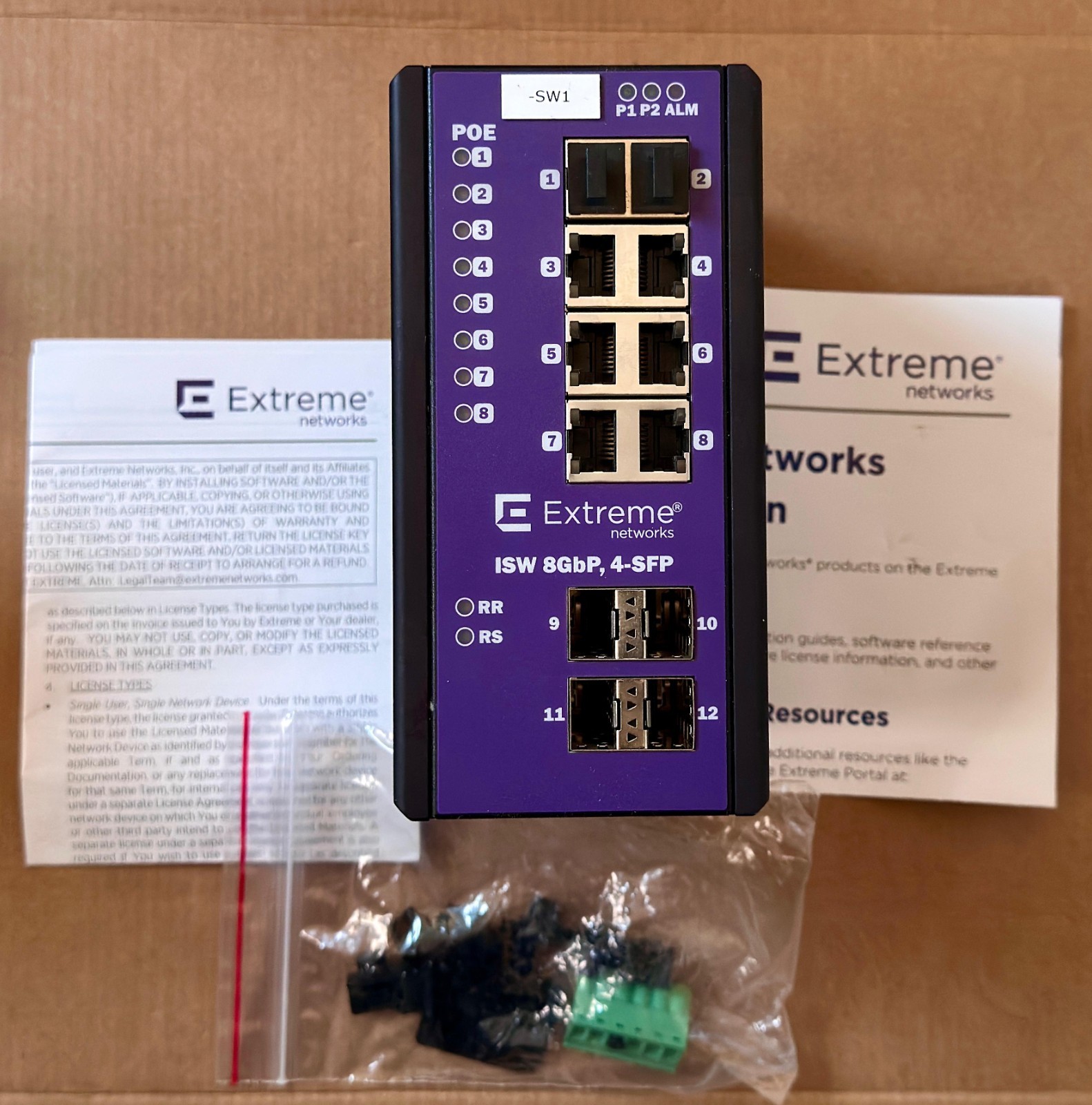 Extreme Networks ISW 8GbP 4-SFP Industrial Ethernet PoE+ Switch 16804 OPEN BOX