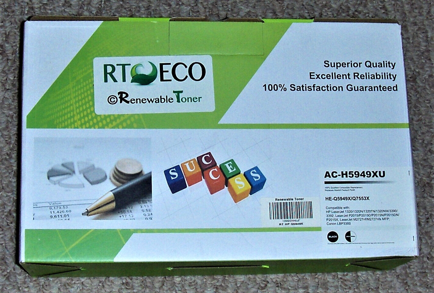 RT ECO Renewable Black Toner RT HP Q5949X ~ AC-H5949XU ..New