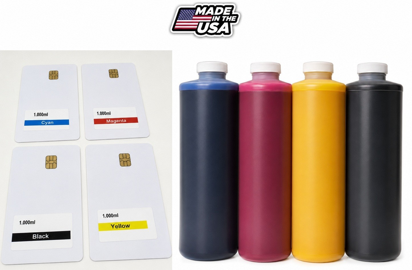 COMPATIBLE ECO SOLVENT BULK INK REFILL FOR MUTOH MS31 (4 LITERS) + 4 CARDS CYMK