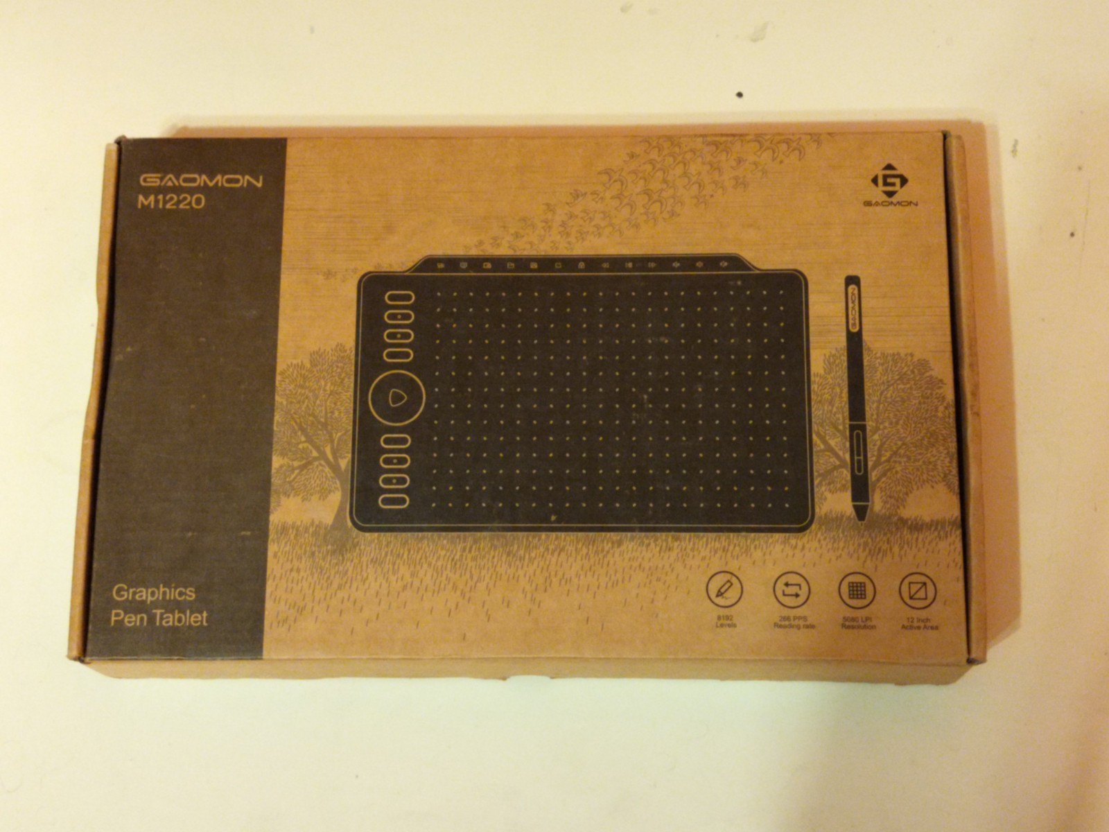 GAOMON M1220 Black Graphic Drawing Tablet NEW Open Box
