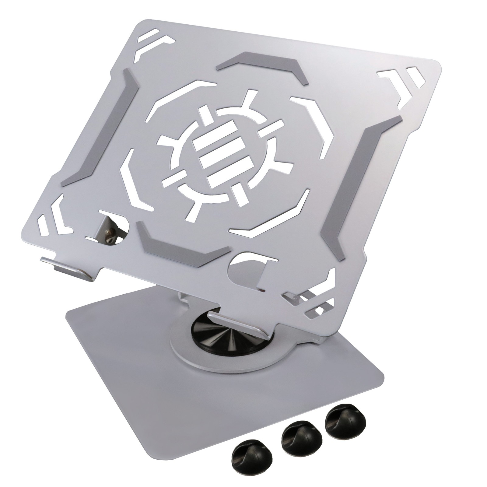 ENHANCE R1 Rotating Laptop Stand with 3 Cable Holders - Laptop Riser for Desk