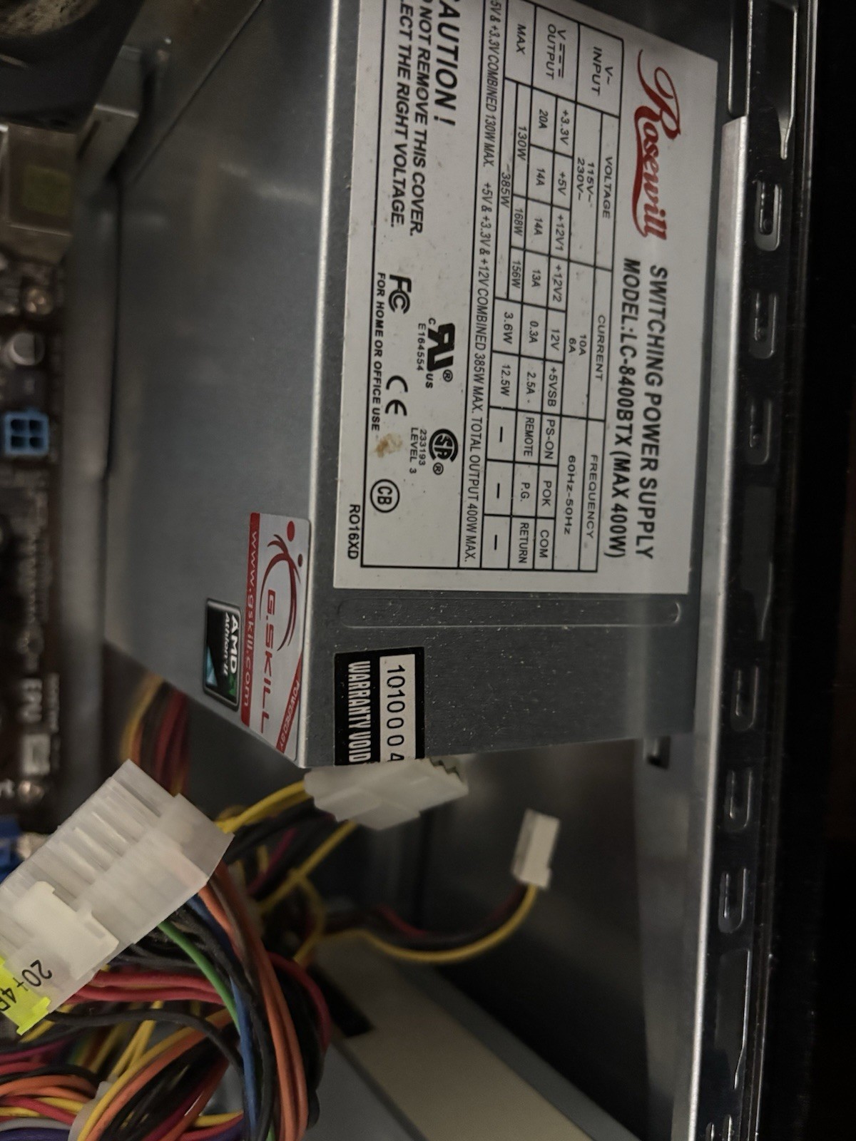 Rosewill Power Supply LC-8400BTX 400W, Non-Modular