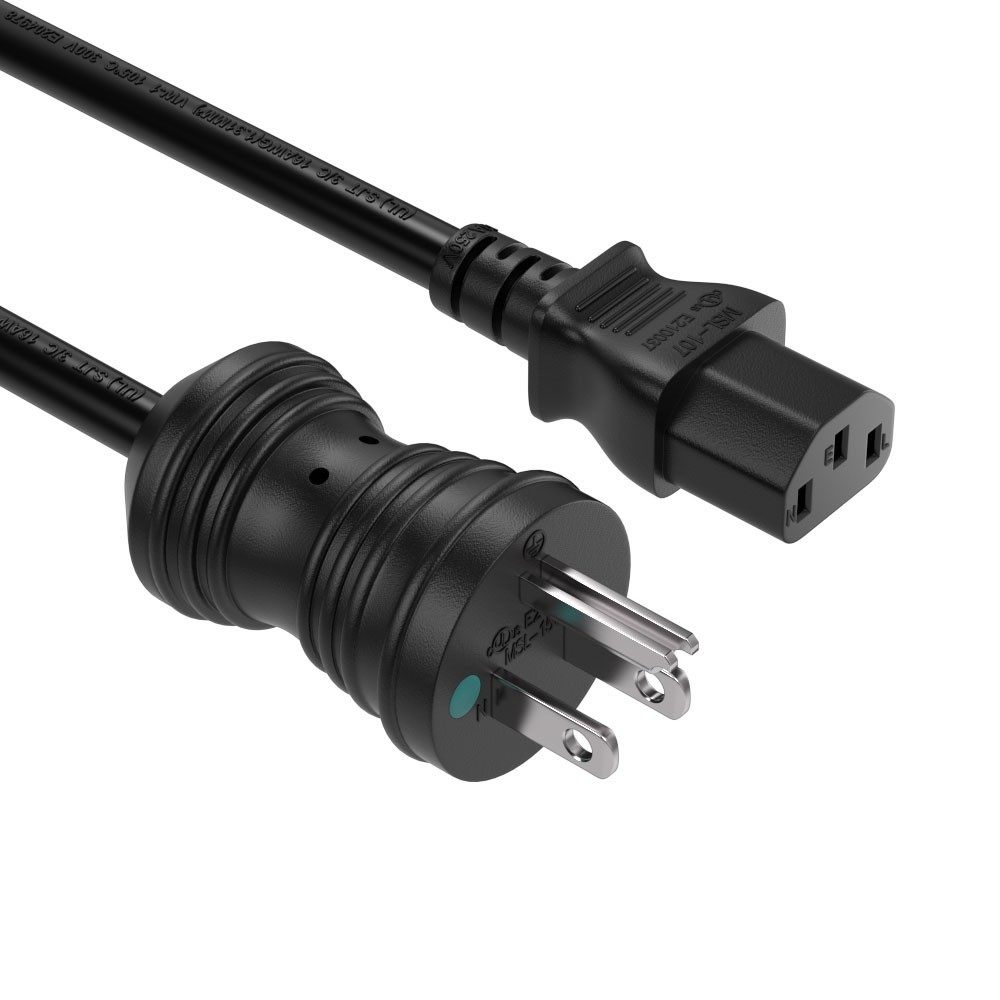 6ft NEMA 5-15P to C13 Hospital Grade Computer Power Cord, 16 AWG SJT, 13A/125...
