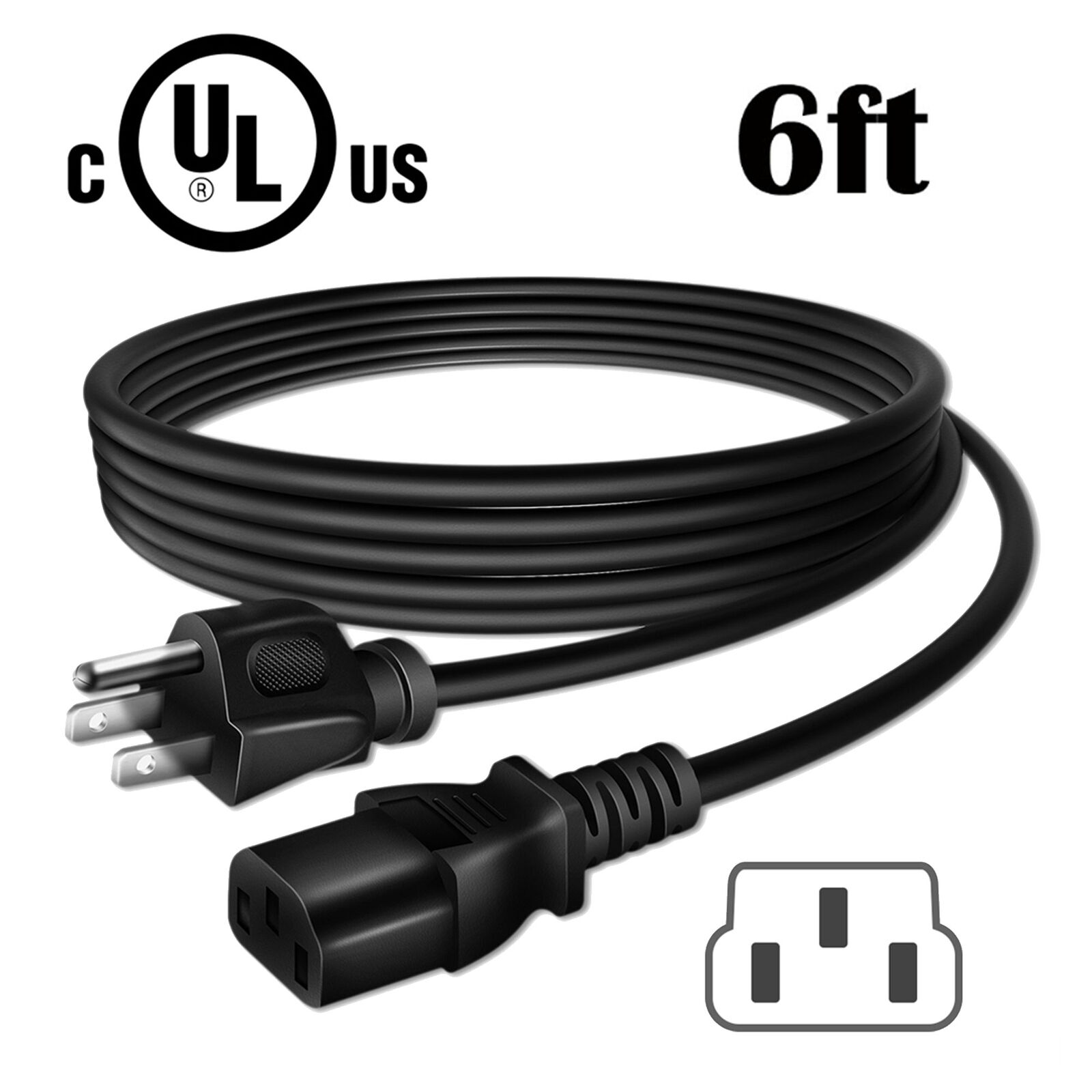 PwrON UL 6ft AC Power Cord For T-Fal Emeril Electric Pressure Cooker CY4000001