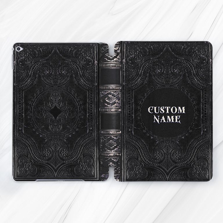 Black Old Book Custom Name Case For iPad 10.2 Air 13 Air 11 12.9 Mini 7 6 10.9