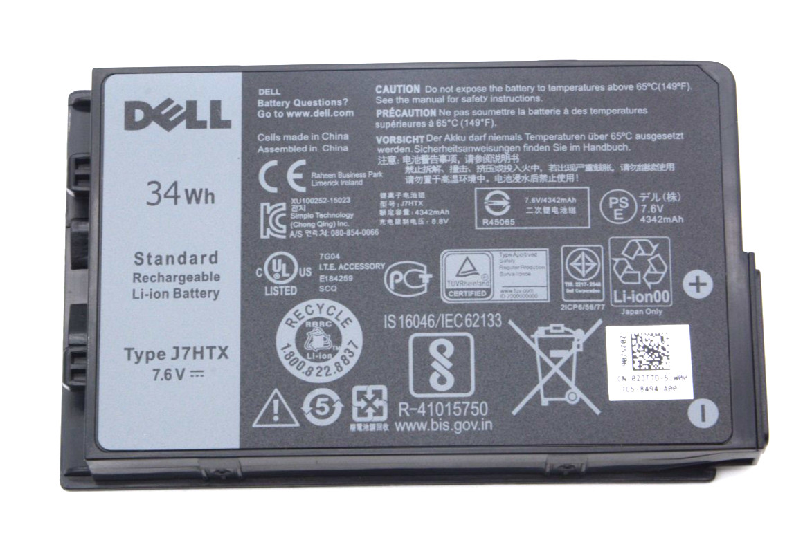 Genuine 34Wh J7HTX Battery for Dell Latitude 7212 7220 Rugged Extreme Tablet NEW