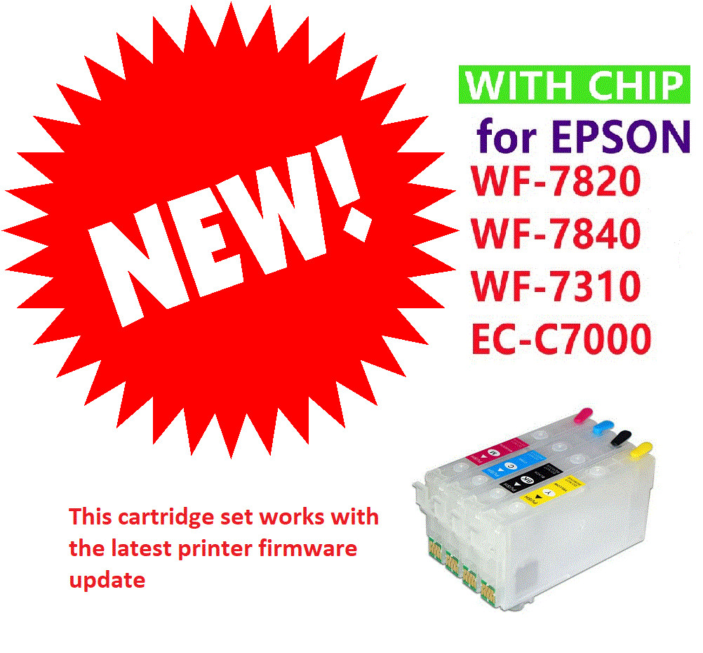 T812 Empty Refillable Ink Cartridge  812 XL with chip for WF7840 WF7820 WF7310