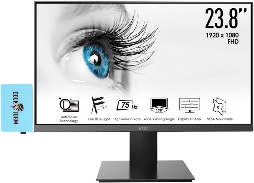 MSI PRO MP241X 24" FHD Monitor Black w/Docztorm Dock