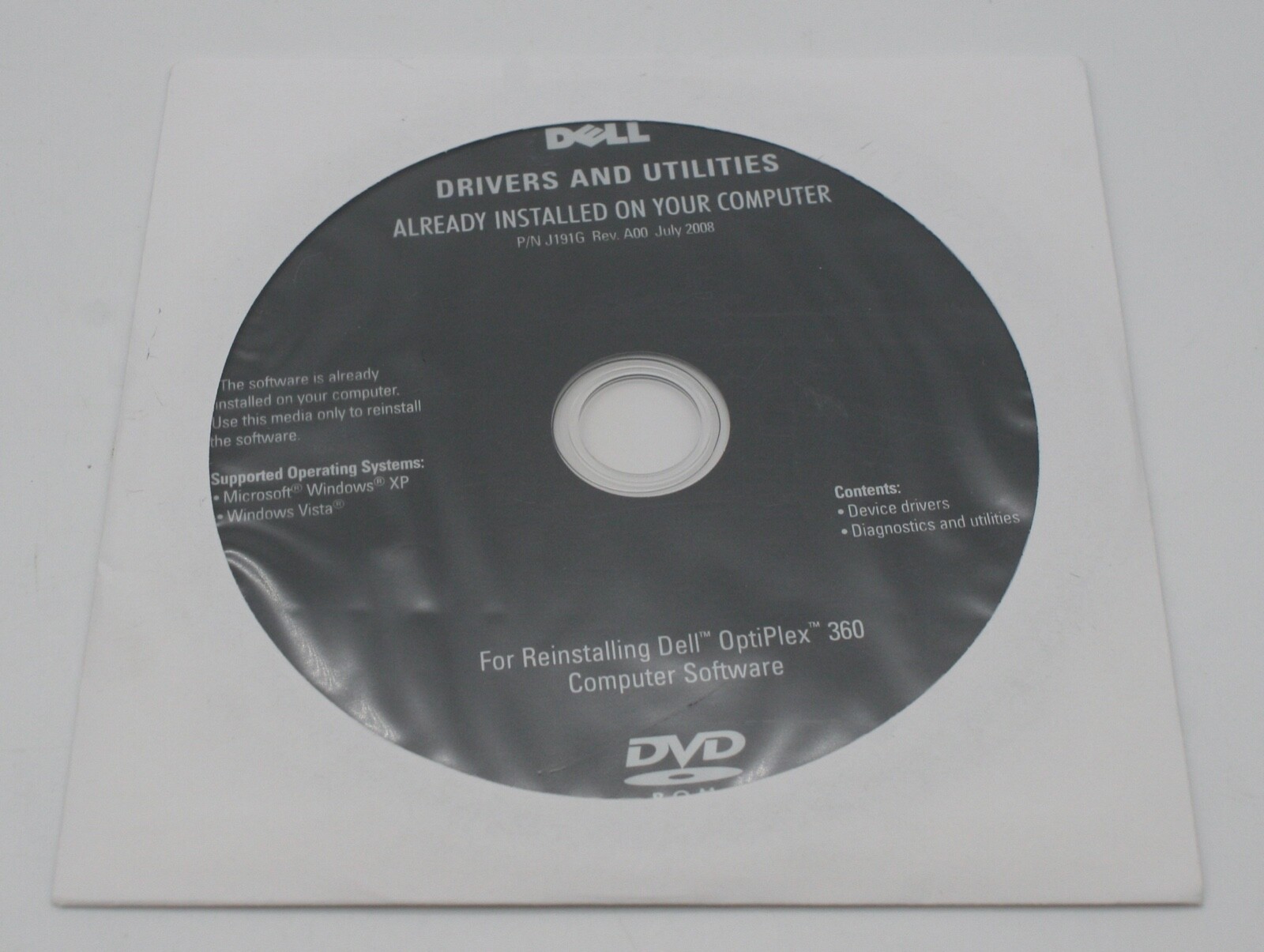 New Dell Drivers and Utilities for Reinstalling Dell OptiPlex Disk 1 of 3