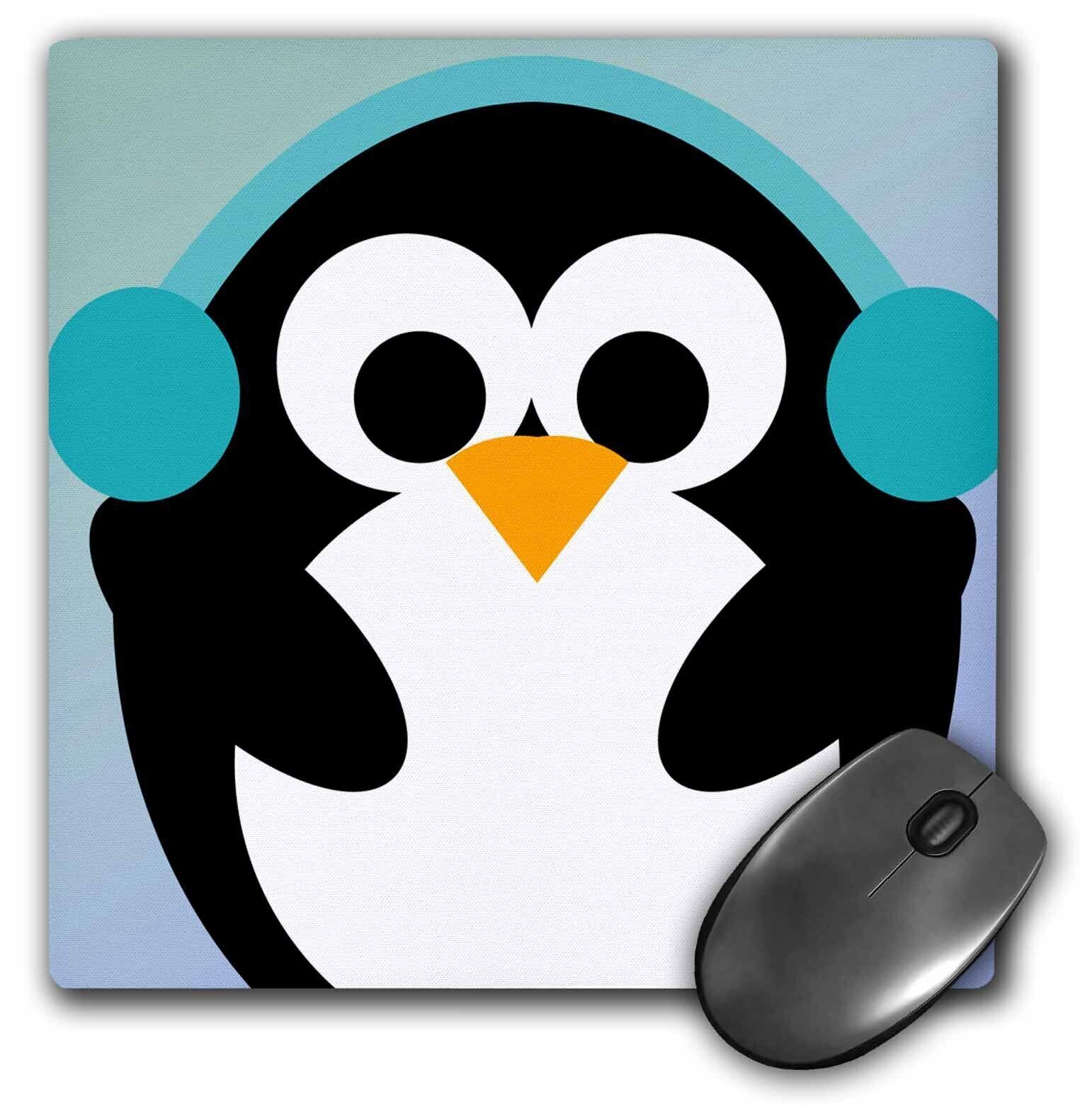 3dRose Christmas Penguin- Cute Whimsical Art MousePad