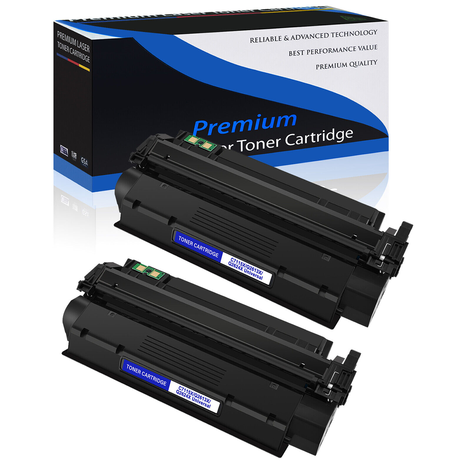 2 PACK C7115X 15X Toner Cartridge for HP LaserJet 1220n 3320n 3380 3330mfp