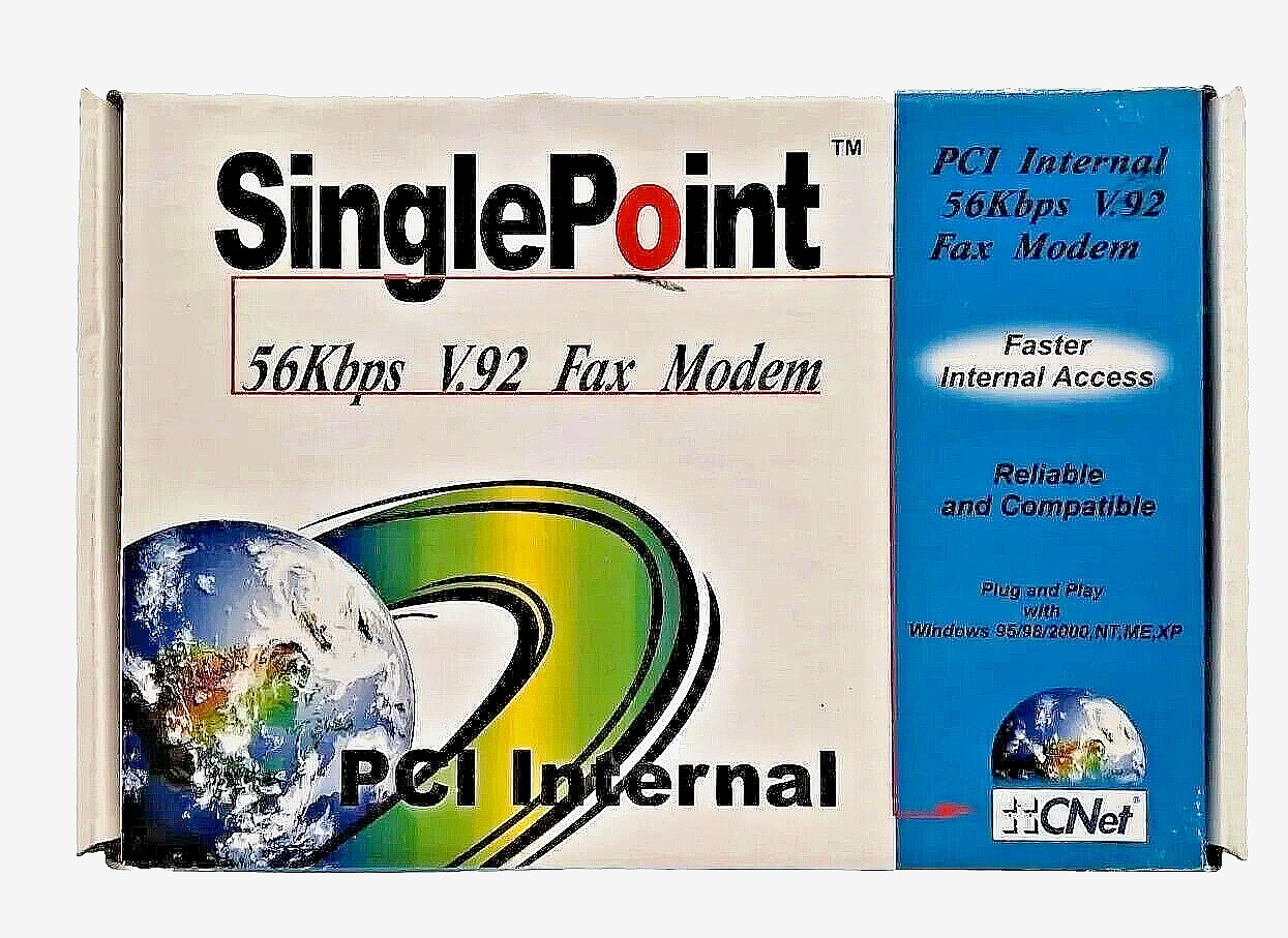 SinglePoint PCI Internal 56Kbps V.92 Fax Modem Windows 95/98/XP Plug & Play