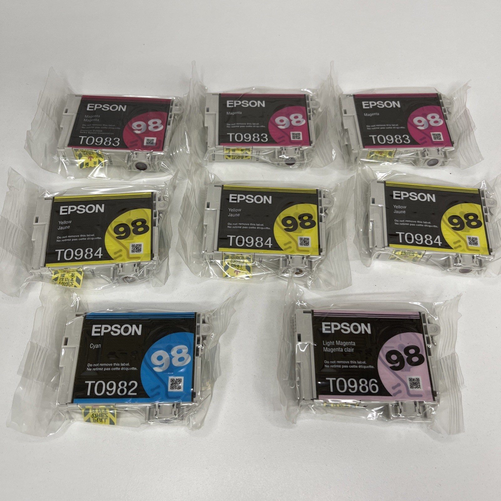 Epson 98 Lot Of 8 Ink Cartridges New Unknown Exp Date