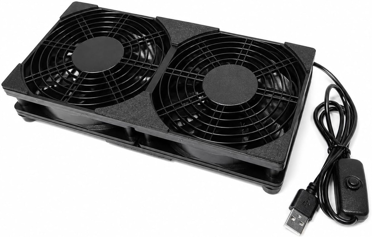 USB Cooling Fan Dual 120Mm 5V USB PC Fan with on off Switch