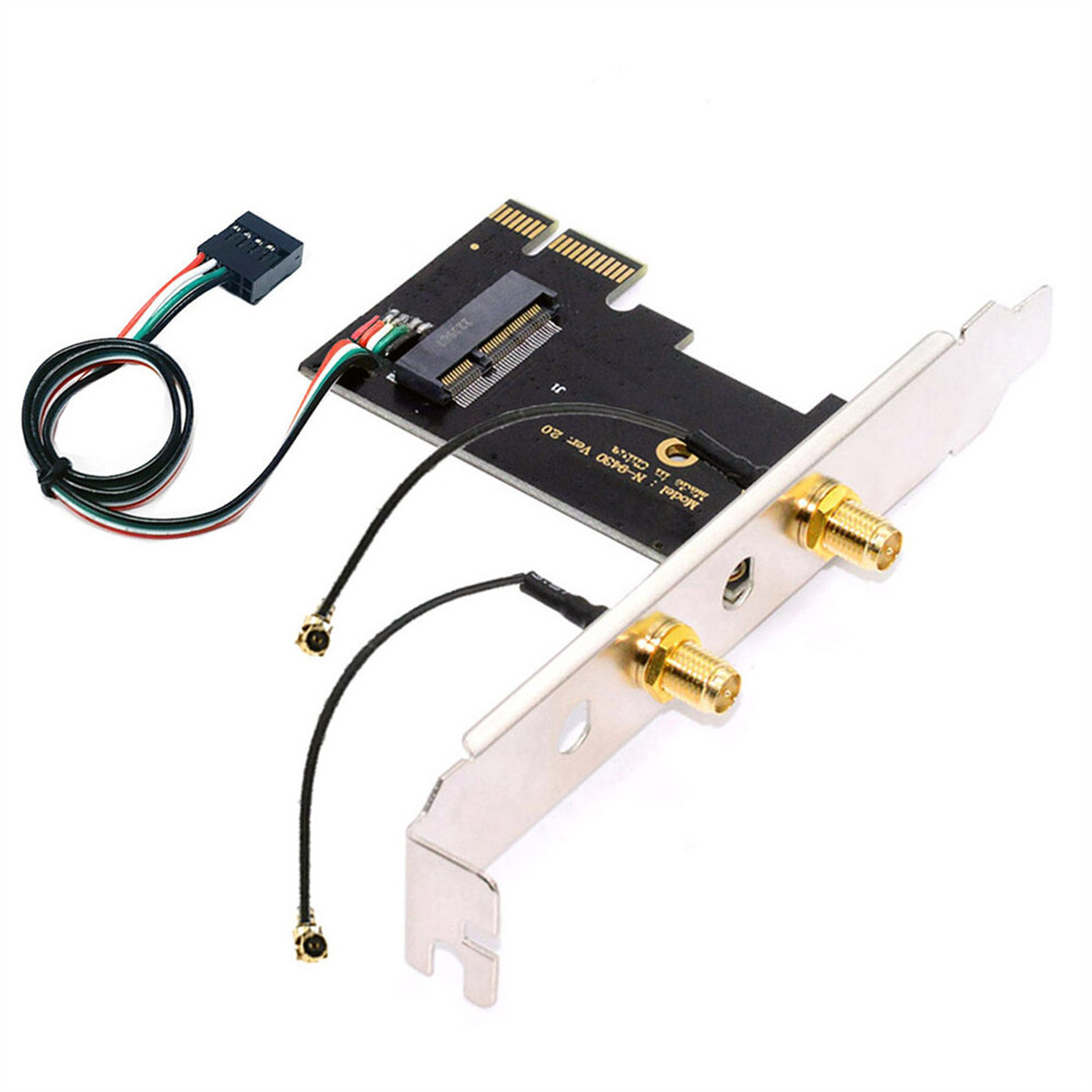 Cablecy Wireless NGFF A/E-Key WiFi Card to PCI-E Express 1x Adapter for WLAN
