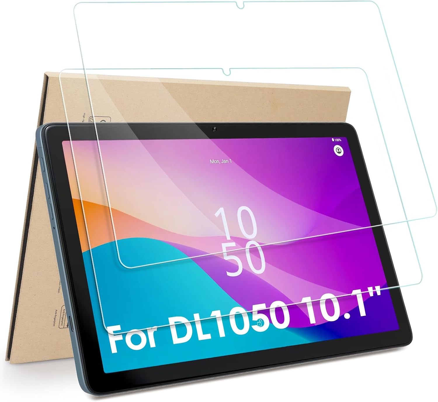 Tempered Glass Screen Protector 2-Pack for Digiland DL1050 10.1" Tablet, Anti-Sc