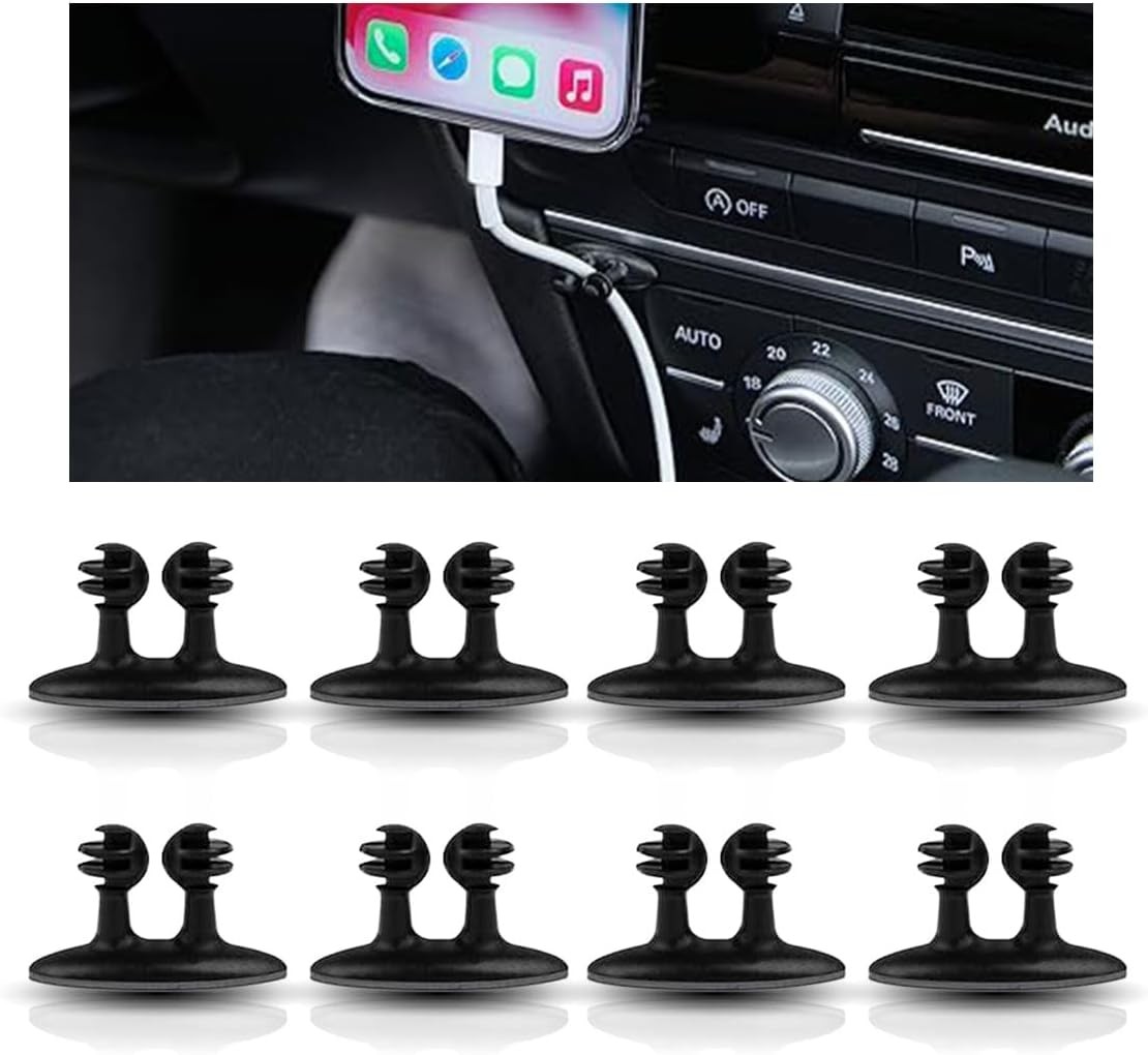 8PCS Car Cable Clips USB Cable Line Clip Holder for Car, Durable Strong Adhesive