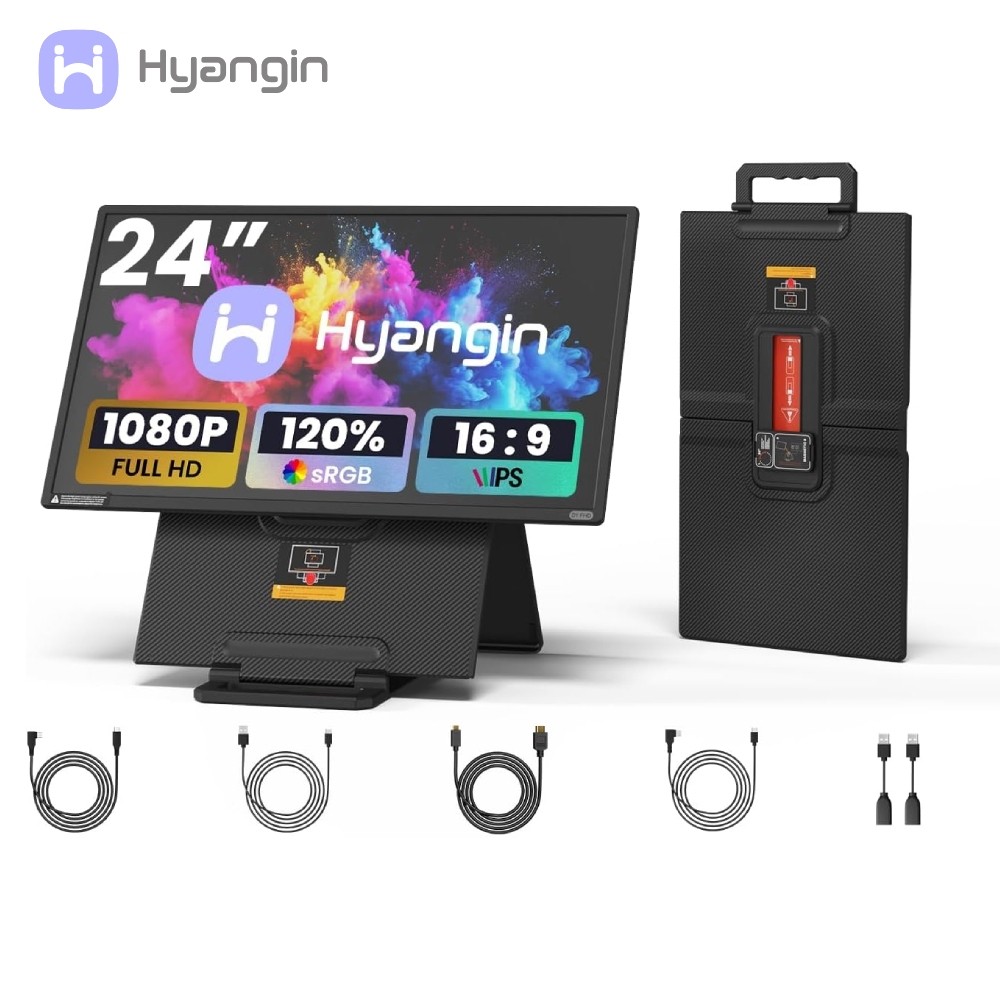 Hyangin D1 23.8" FHD Monitor Extender USB-C/HDMI Portable Second Screen for Work