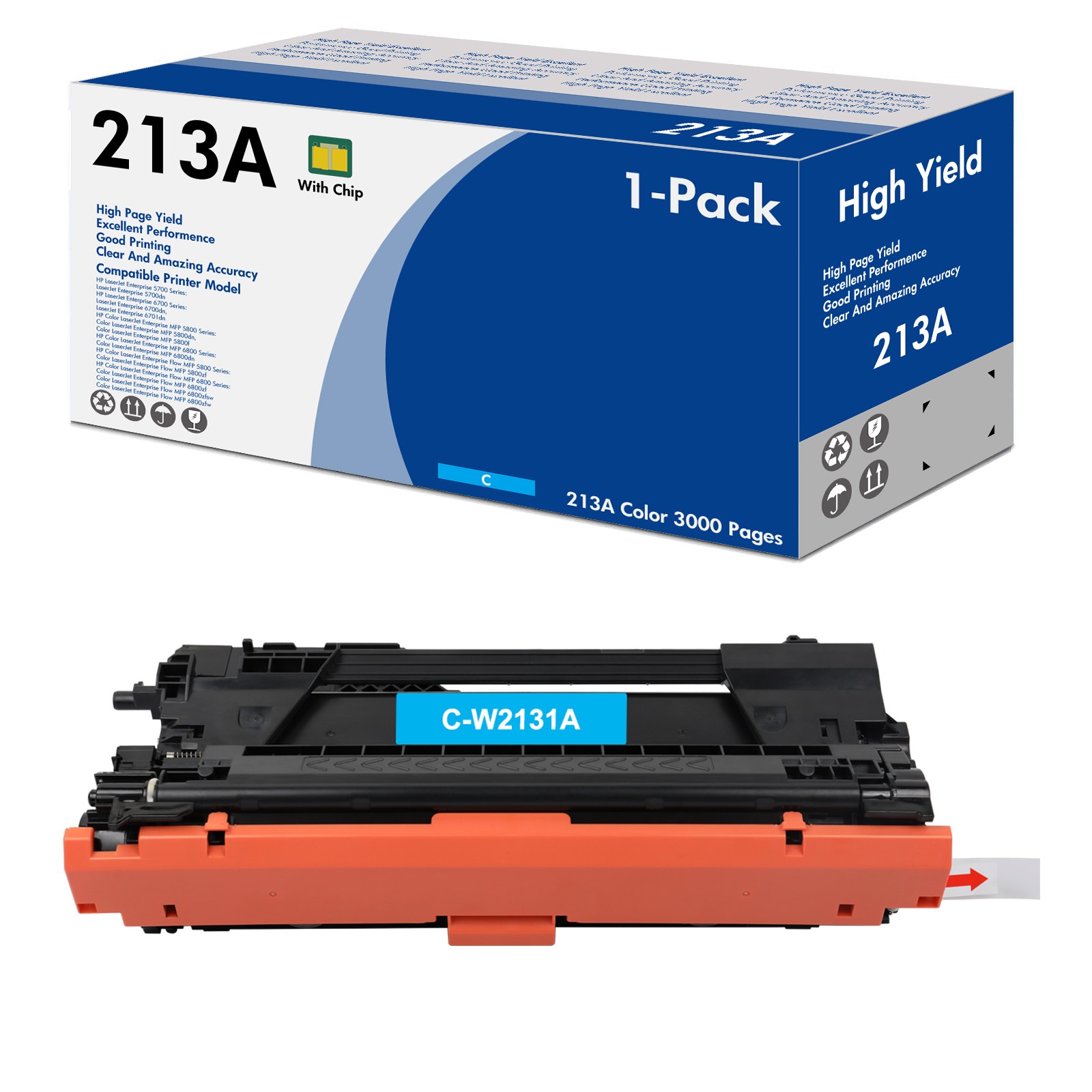 W2130A 213A Toner Cartridge for HP Enterprise Flow MFP 5800 6800 5700dn 6700dn