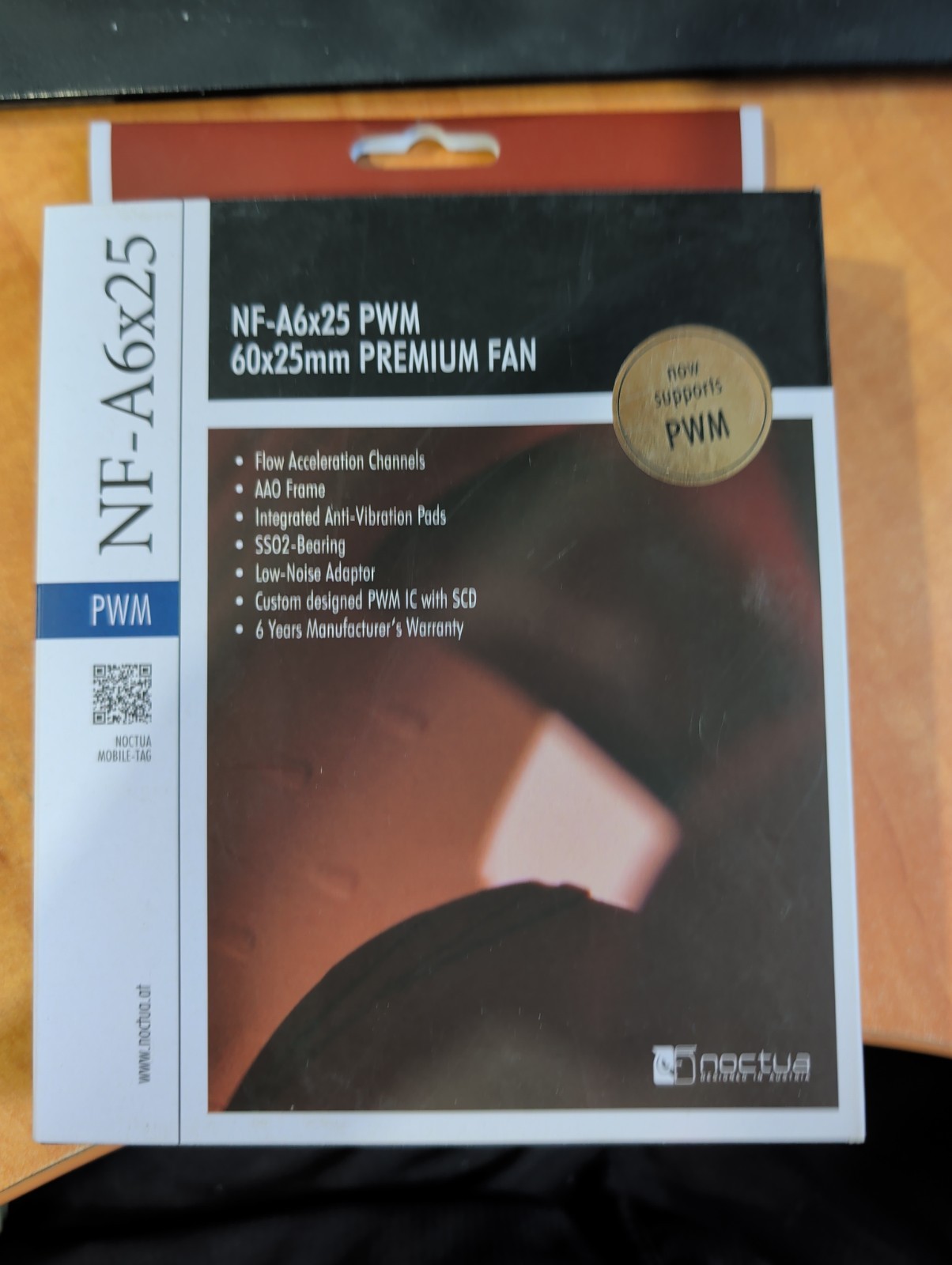 Noctua NF-A6x25 PWM, Premium Quiet Fan, 4-Pin (60mm, Brown)