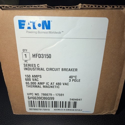 1PC NEW For Eaton HFD3150 3P 150A 600VAC Circuit Breaker FAST DELIVERY
