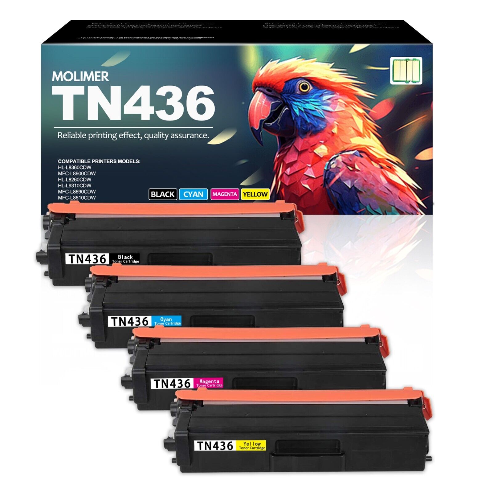 TN436 Toner High Yield Replacement for Brother TN-436 HL-L8360CDW (1BK/1C/1Y/1M)