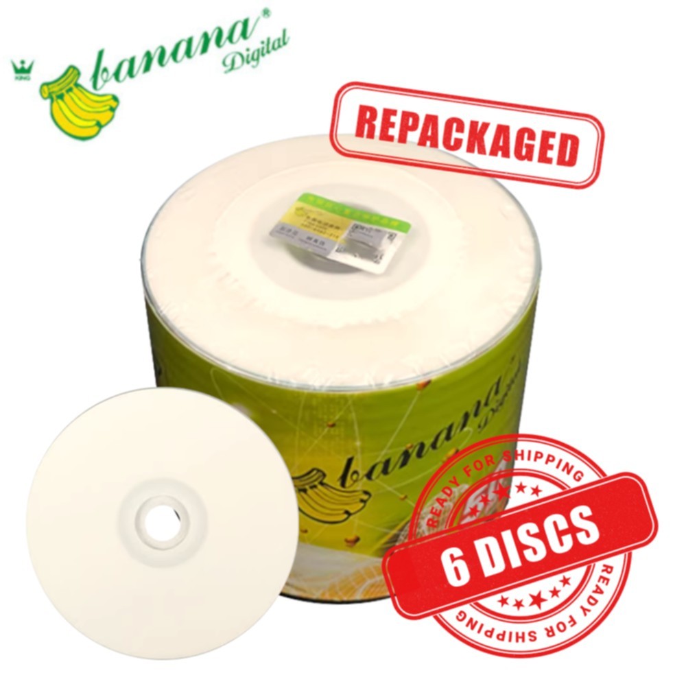 Banana Mini CD-R 32x 8cm 3" Blank CD Recordable Disc 210MB Printable - 6 Discs