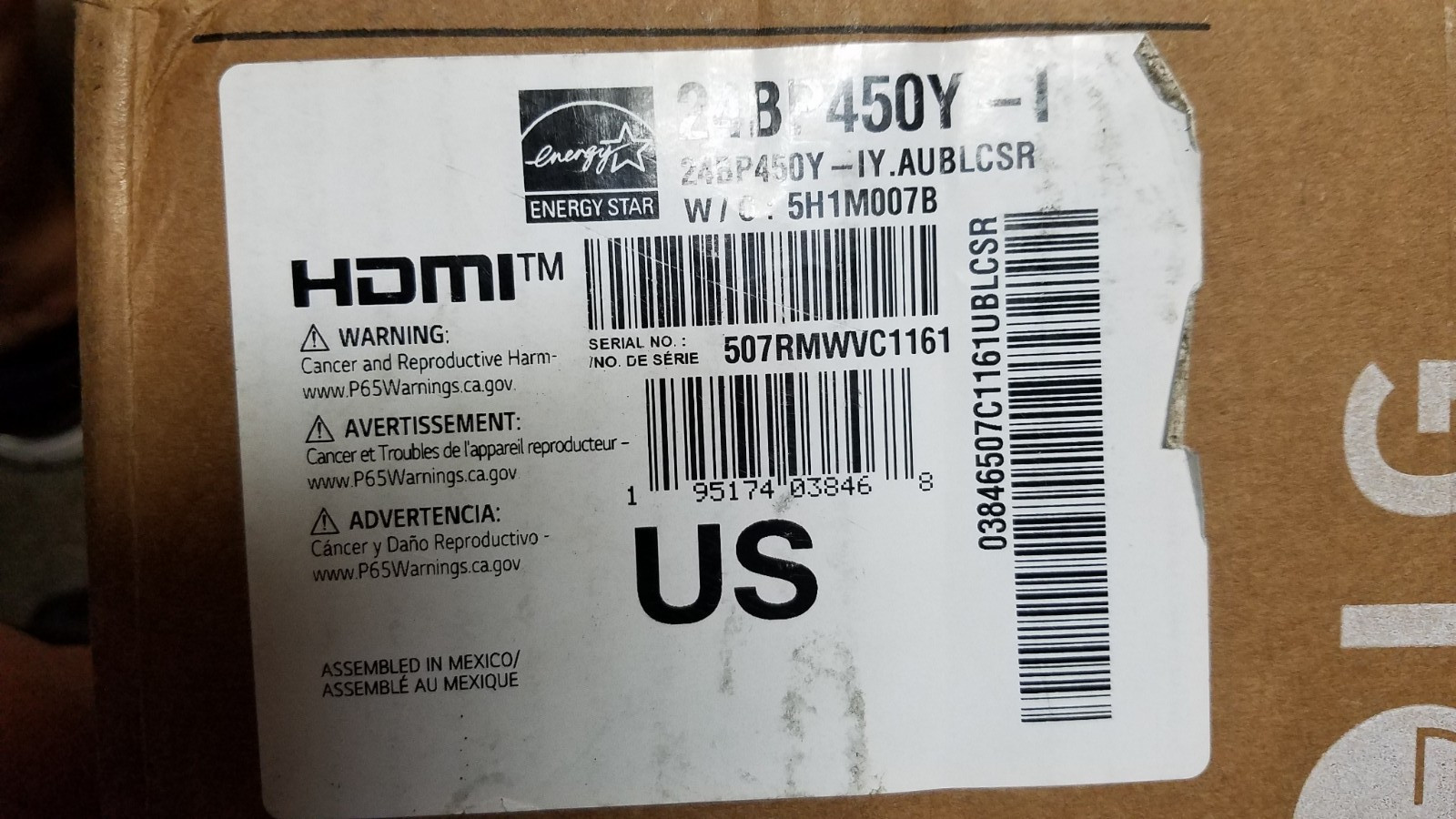 LG 23.8" LED LCD Monitor 1080p 24BP450Y-195174038468