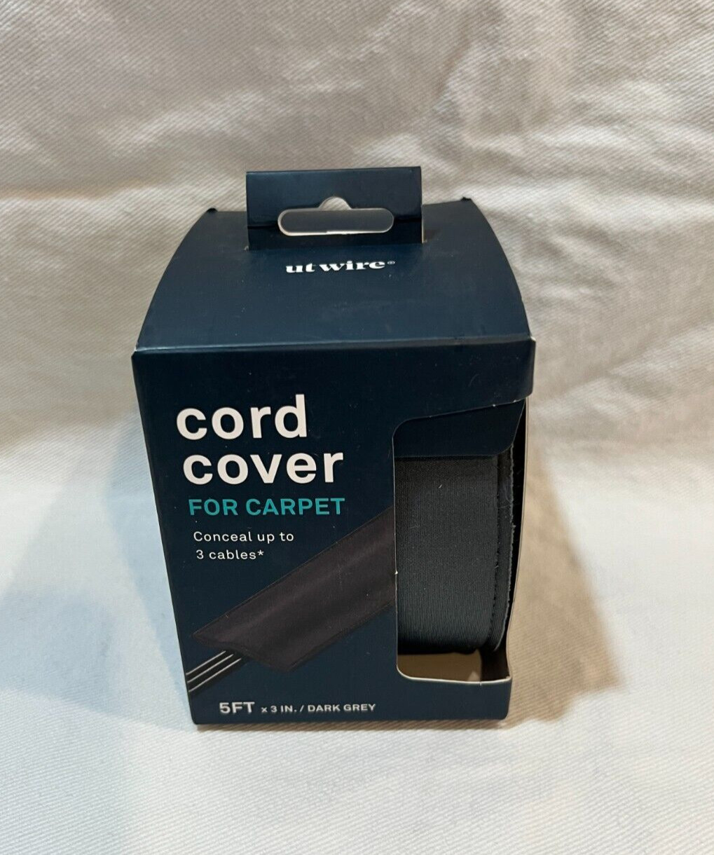 UT Wire 5-Feet Cable Blanket Low Profile Cord Cover and Protector. 5’x3” Gray