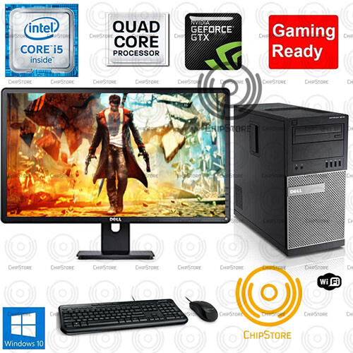 Fortnite GTA COD Gaming PC Desktop Computer QuadCore i5 750TI 8GB 23inch Monitor