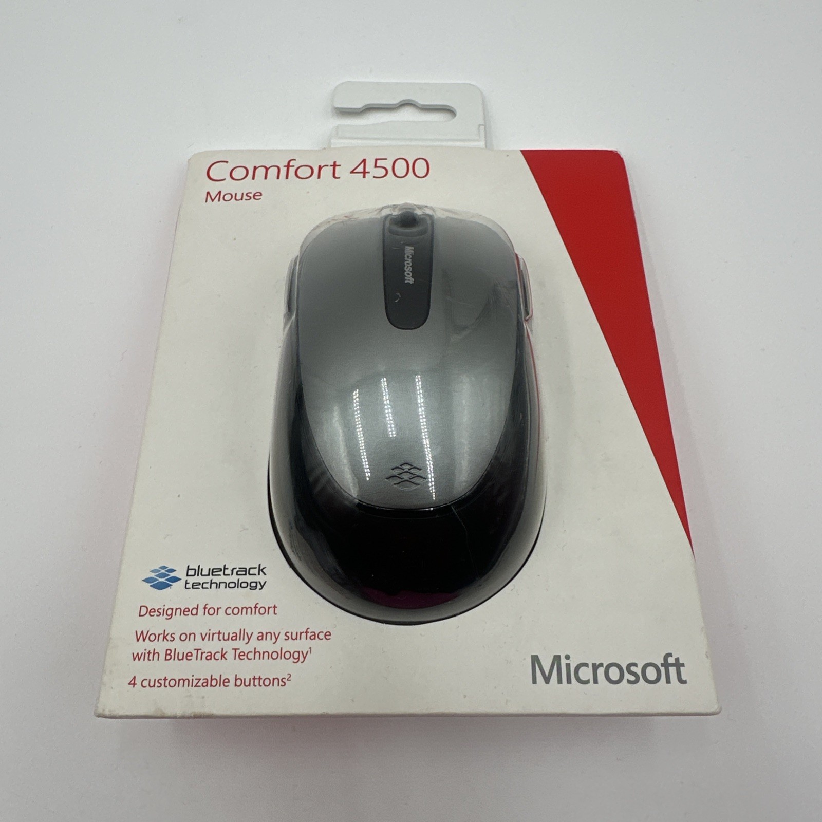 Microsoft Comfort 4500 Standard BlueTrack Mouse Scroll Wheel Black Gray
