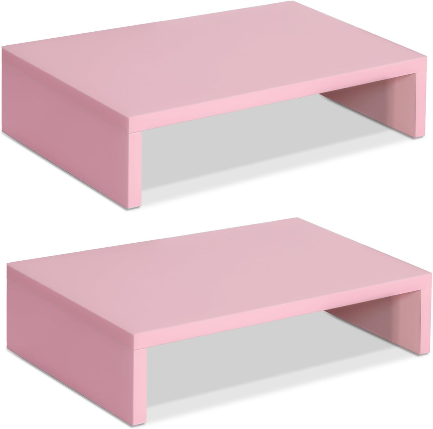 Pink Monitor Stand Riser - 2 Packs, Wood