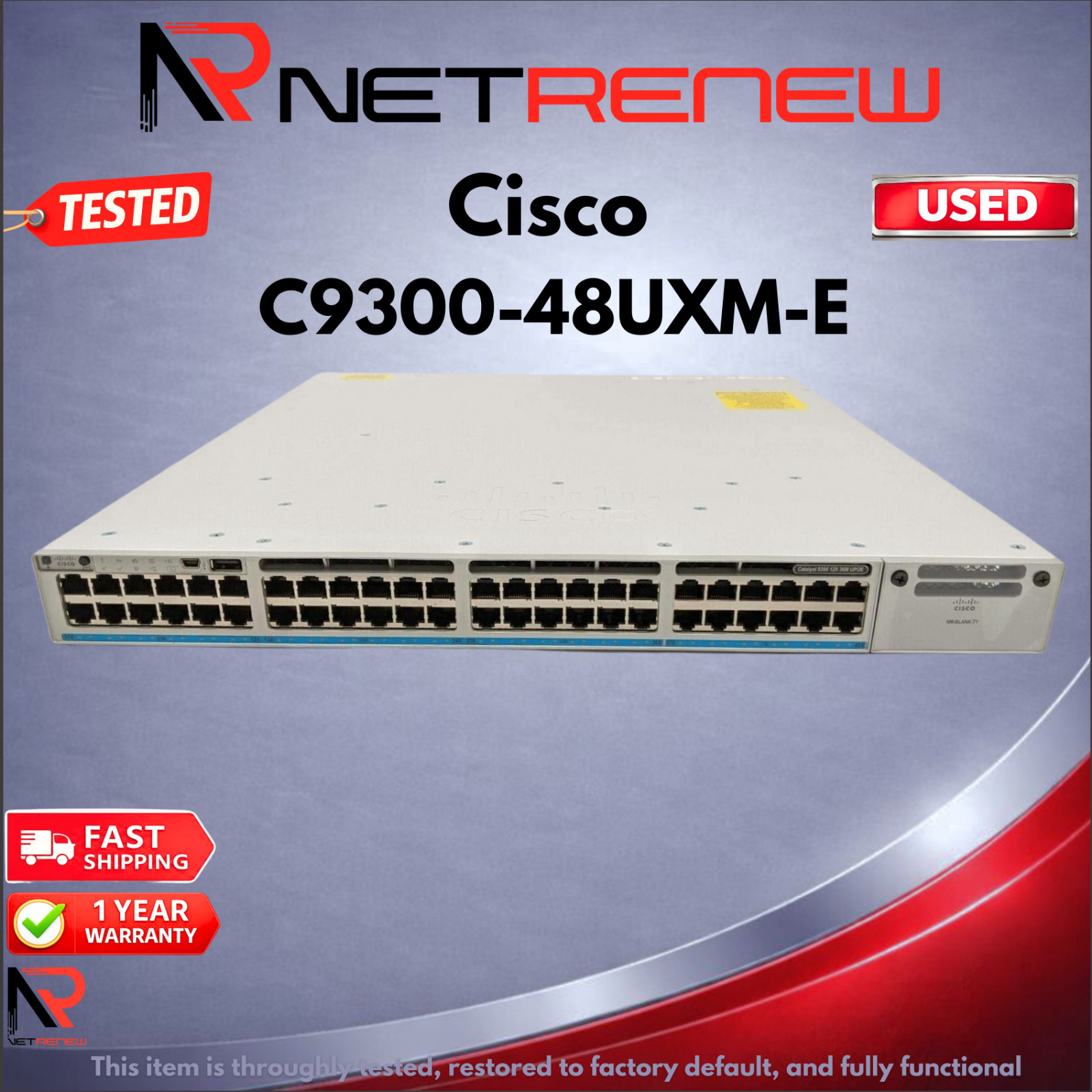 C9300-48UXM-E Cisco  UPOE Network Essentials Switch  48 Port