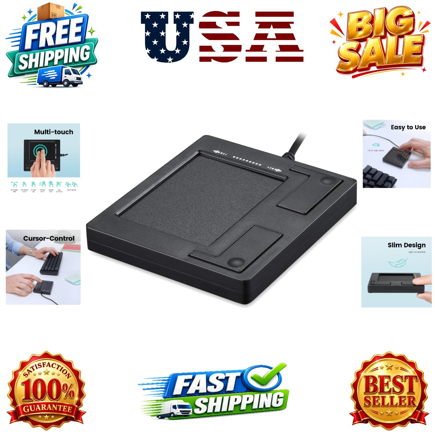 PERIPAD-501 Wired USB Touchpad, Portable Trackpad for Laptop and Desktop User...