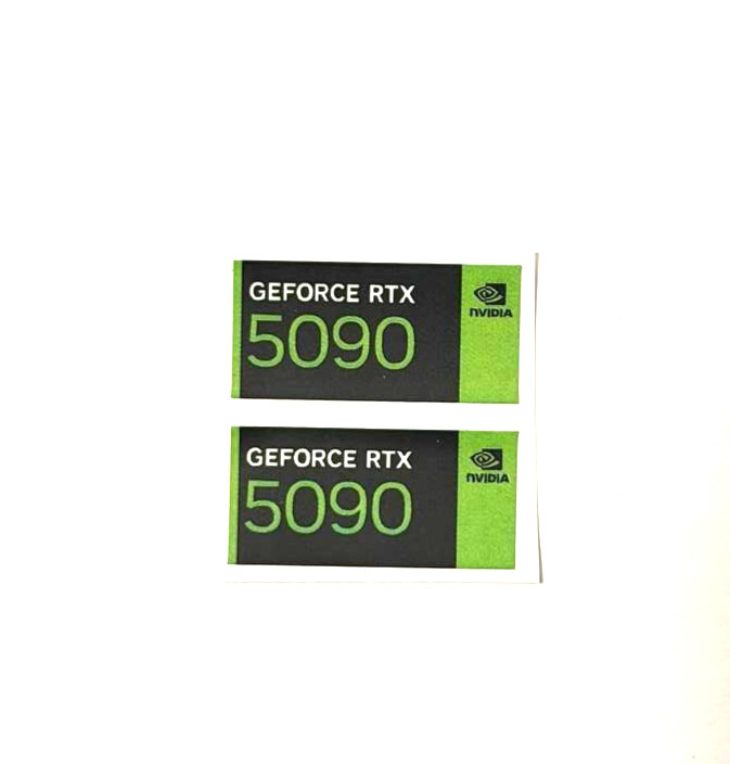2Pcs fits NVIDIA GEFORCE RTX 5090 Sticker  Label Decal Case Badge 24mm x 12mm