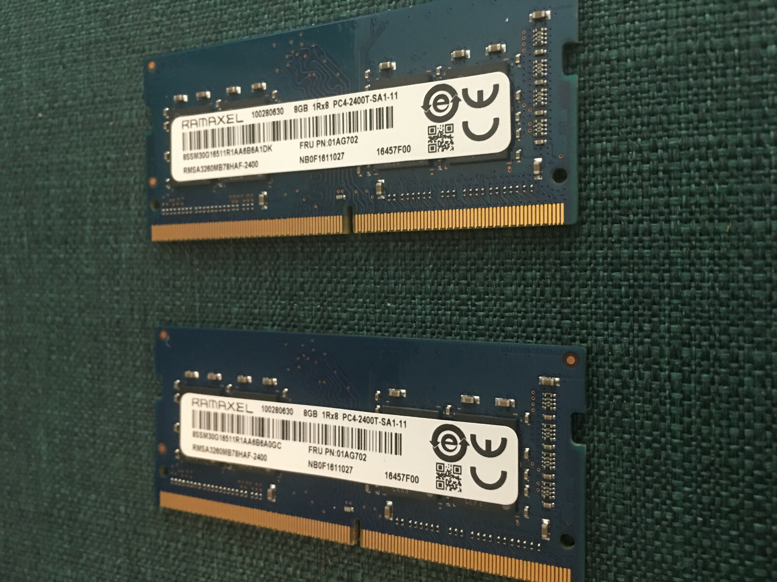16gb Ram Memory Cards 260 pins 2400 mhz (Set Of Two 8gb RAM cards total 16 RAM)