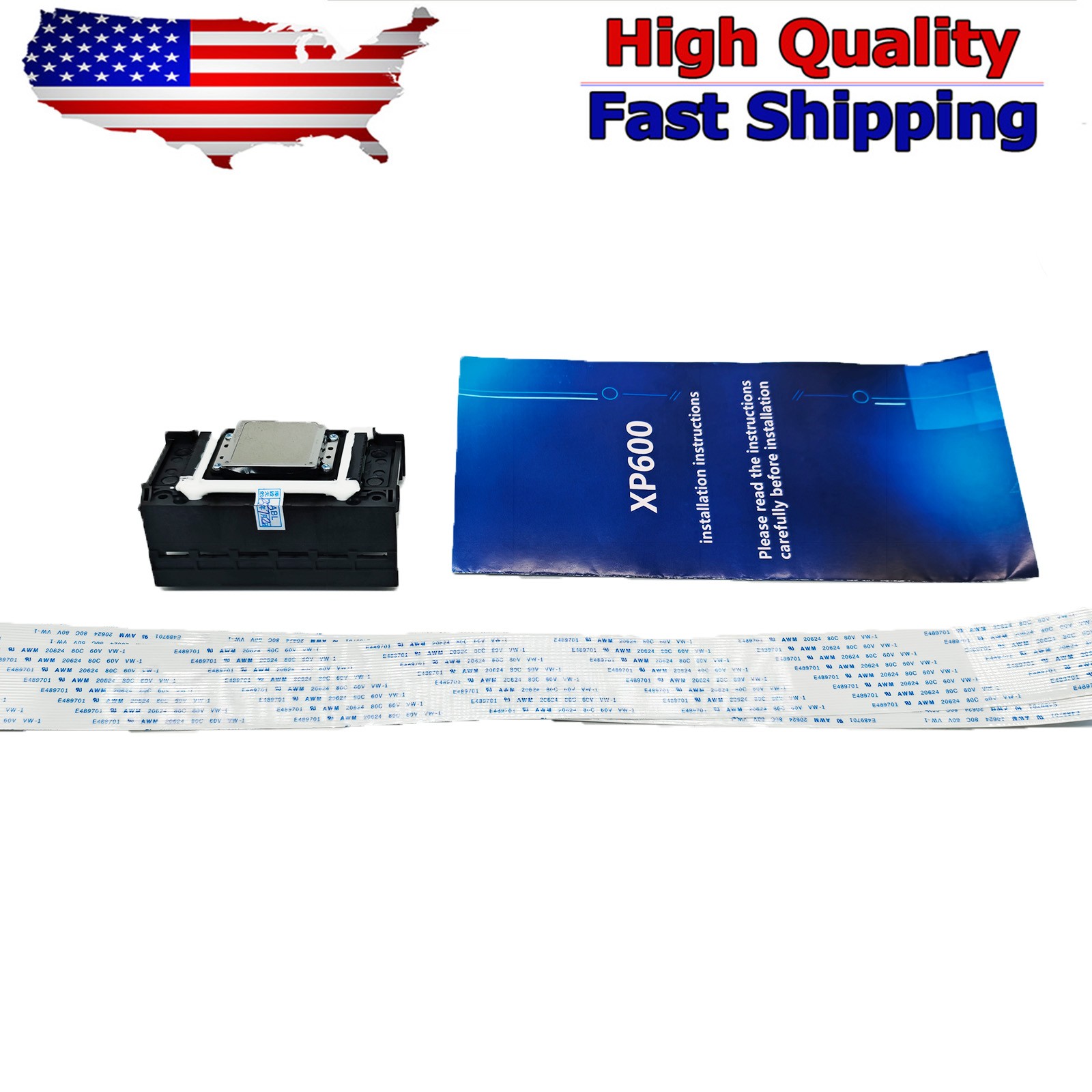 Printhead With 2pc 29 Pin Cables Fit For Epson XP600 DTF UV Printer US