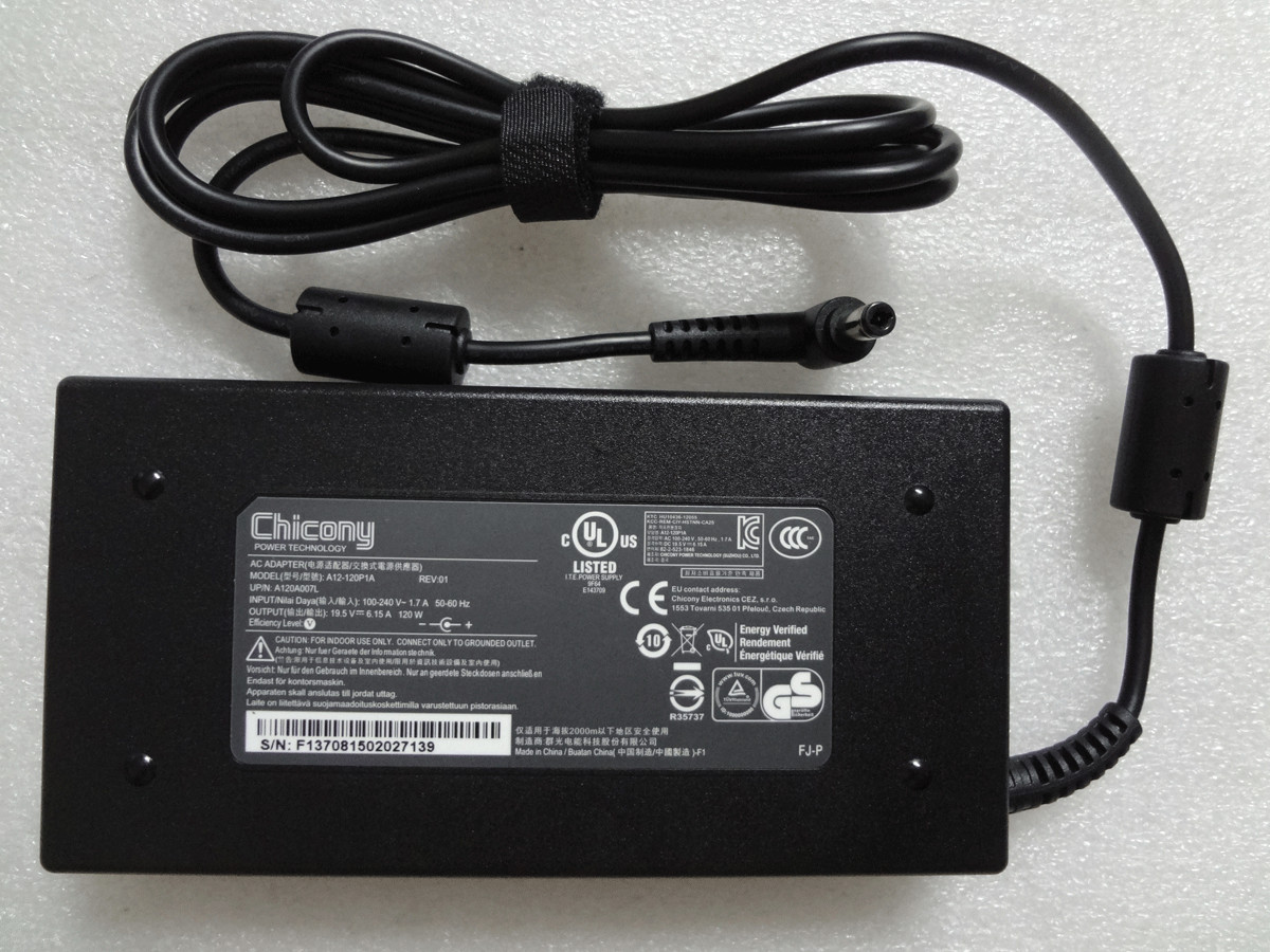 For MSI PX60 6QE,PE60 6QE MS-16h8 AC Adapter 19.5V 6.15A 120W A12-120P1A Genuine