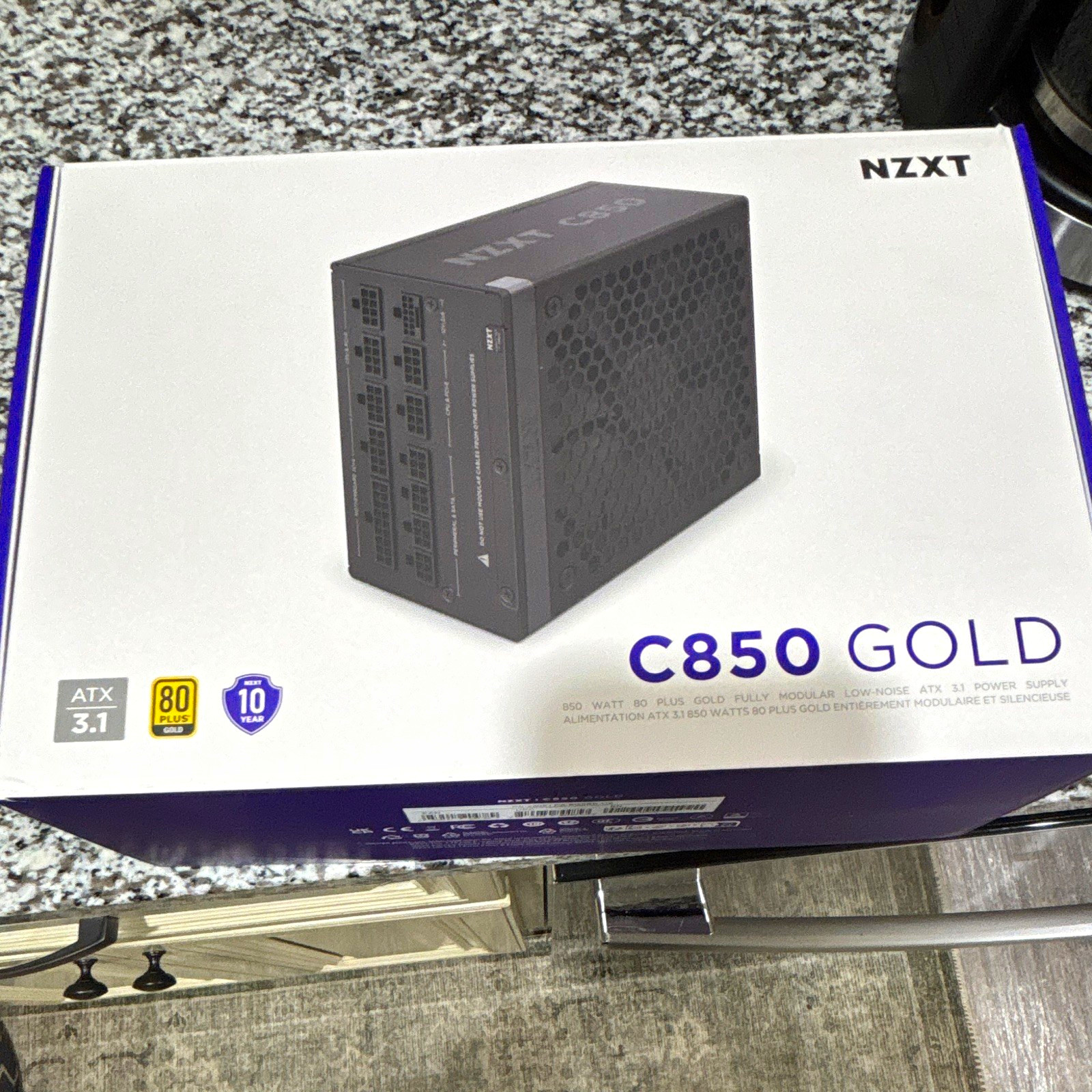 NZXT C850 Gold 850W ATX Fully Modular 80 Plus Gold PSU 12VHPWR SATA