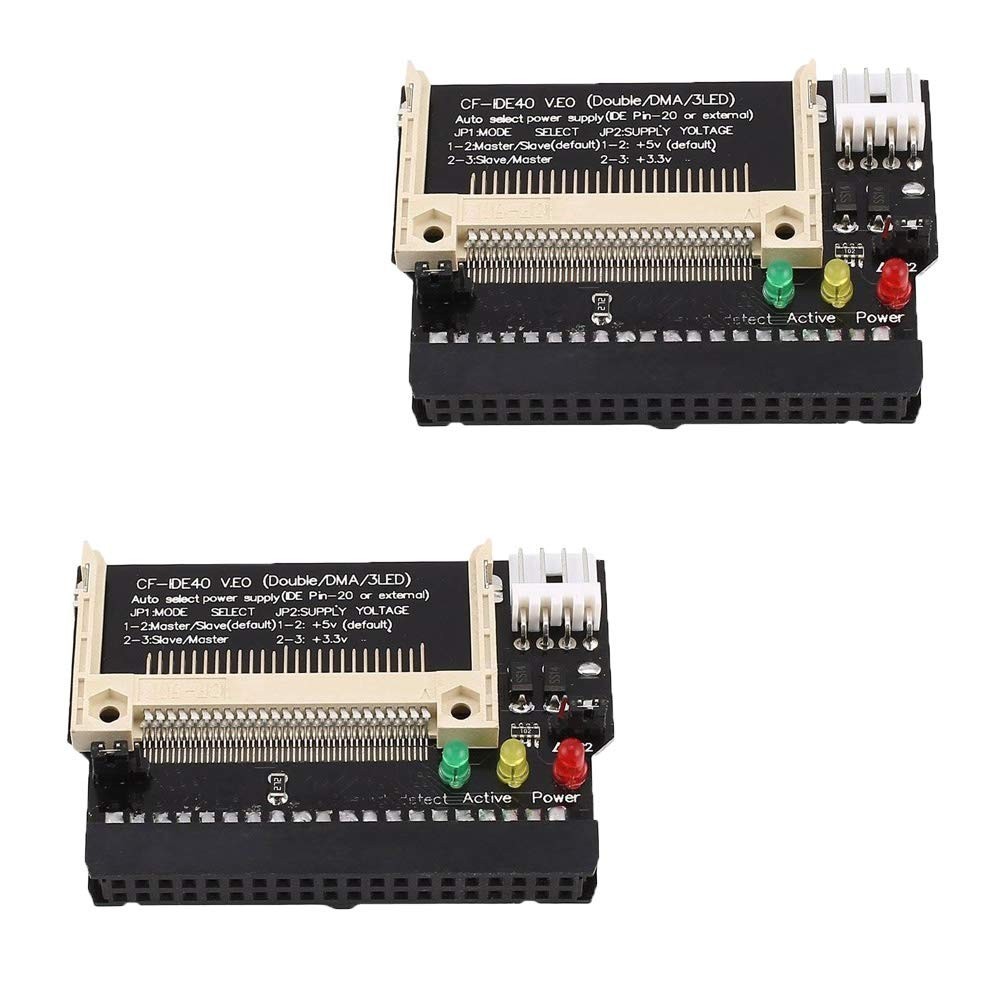 2Pcs Compact Flash CF Card to 3.5 Female 40 Pin IDE Hard Drive