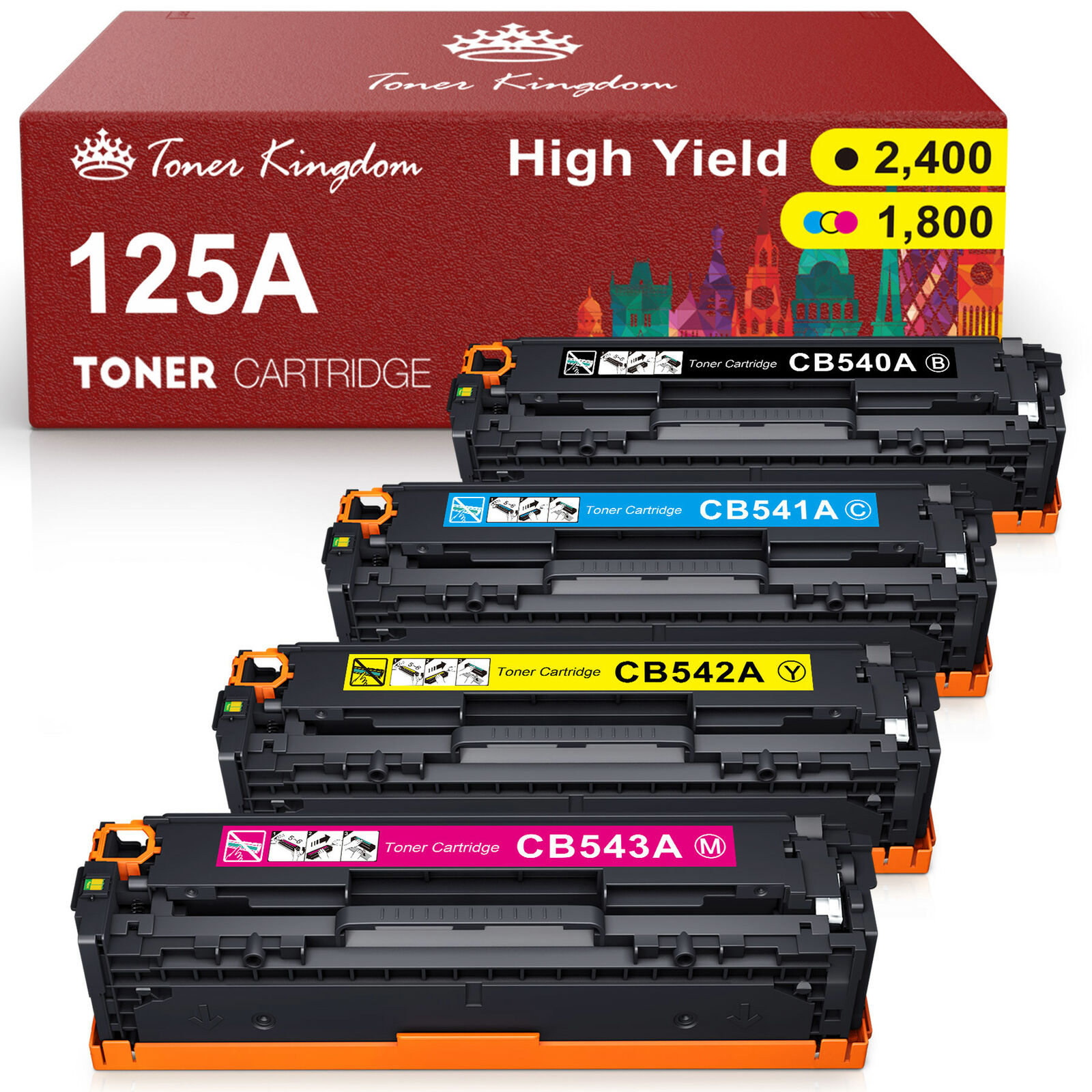 4PK Toner Cartridge CB540A -3A 125A Set For HP LaserJet CP1515n CP1518ni Printer