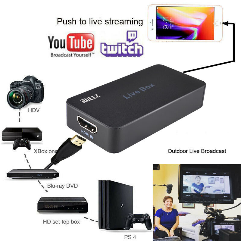 1080P HD Live Streaming Outdoor Video Capture Box for iPhone Android Smart Phone