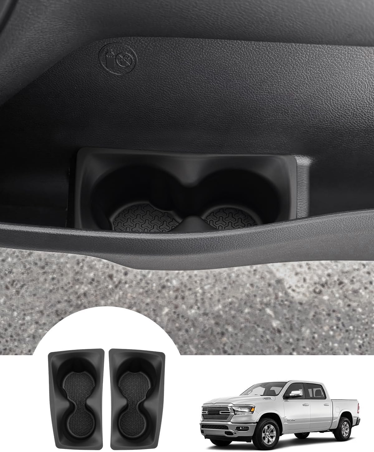Door Side Cup Holder Insert for 2019-2025 Dodge Ram 1500 2500 3500 Accessories W